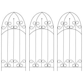 Plant Climbing Racks 3 pcs Black 15.7"x39.4" Iron