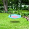 40 Inch Hexagon Swing, Textilene Swing with  2 Carabiners & Adjustable Rope(Pink & Blue)