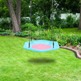 40 Inch Hexagon Swing, Textilene Swing with  2 Carabiners & Adjustable Rope(Pink & Blue)