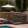 Outdoor Patio Wicker Storage Box - Resin Rattan Pool Storage Box with Lid, Garden Deck Bin
