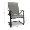 MEOOEM Patio C Spring Dining Chairs set of 2 Outdoor Textilene Metal Chairs Weather Resistant Modern Furniture for Garden Backyard