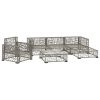 6 Piece Garden Lounge Set with Cushions Poly Rattan Gray