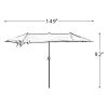 Outdoor Patio 13'*6.5' Rectangular Market Umbrella,Shade-providing Fixture with Crank Lift
