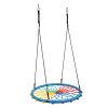 40 Inch Spider Web Round Rope Swing with Adjustable Ropes and 2 Carabiners XH