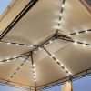 Outdoor Gazebo Steel Fabric Rectangle Soft Top Gazebo Outdoor Patio Dome Gazebo with Removable Curtains