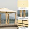 Outdoor Gazebo Steel Fabric Rectangle Soft Top Gazebo Outdoor Patio Dome Gazebo with Removable Curtains