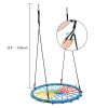 40 Inch Spider Web Round Rope Swing with Adjustable Ropes and 2 Carabiners XH