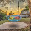 40 Inch Spider Web Round Rope Swing with Adjustable Ropes and 2 Carabiners XH