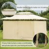 Outdoor Gazebo Steel Fabric Rectangle Soft Top Gazebo Outdoor Patio Dome Gazebo with Removable Curtains