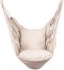 Hammocks Hanging Rope Hammock Chair Swing Seat with Two Seat Cushions and Carrying Bag, Weight Capacity 300 Lbs, Natural