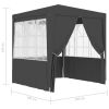 Professional Party Tent with Side Walls 6.6'x6.6' Anthracite 90 g/mÃ‚Â²