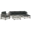6 Piece Garden Lounge Set with Cushions Poly Rattan Gray