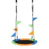 Gift-900D Oxford & Diameter 100cm  Cloth Round Swing for kids (With Hook / Swing Belt / Bunting) XH