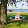 Gift-900D Oxford & Diameter 100cm  Cloth Round Swing for kids (With Hook / Swing Belt / Bunting) XH