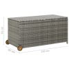 Patio Storage Box Light Gray 17.9"x25.6"x24" Poly Rattan