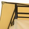 Outdoor Gazebo Steel Fabric Rectangle Soft Top Gazebo Outdoor Patio Dome Gazebo with Removable Curtains