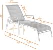 Patio Outdoor Chaise Lounge Chairs, Folding Sling Reclining Chaise Lounger Chair Fit Beach Yard Pool Patio with 5 Adjustable Positions, Brown Frame