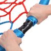 40 Inch Spider Web Round Rope Swing with Adjustable Ropes and 2 Carabiners XH