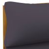 Sectional Middle Sofa with Dark Gray Cushions Solid Acacia Wood