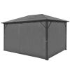 Gazebo with Curtain Anthracite Aluminum 157.5"x118.1"