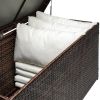 Outdoor Patio Wicker Storage Box - Resin Rattan Pool Storage Box with Lid, Garden Deck Bin