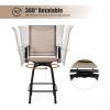 MEOOEM Outdoor Patio High Bar Set, Wood-Like Bar Table and Bar Chair for Living Room and Small Space Dining Room