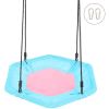 40 Inch Hexagon Swing, Textilene Swing with  2 Carabiners & Adjustable Rope(Pink & Blue)
