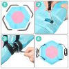 40 Inch Hexagon Swing, Textilene Swing with  2 Carabiners & Adjustable Rope(Pink & Blue)