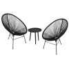 3-Pieces Acapulco Chair Set Stylish Outdoor Patio Conversation Set