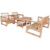 4 Piece Garden Lounge Set with Cushions Bamboo