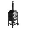 Outdoor pizza oven with wheels