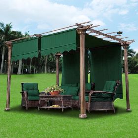 2pcs 15.5x4Ft Pergola Canopy Replacement Cover Green (Warehouse: LA01)