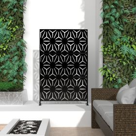 6.5 ft. H x 4 ft. W Laser Cut Metal Privacy Screen, 24"*48"*3 panels (Color: Black)