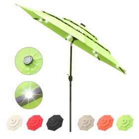 11Ft 3-Tiers 40LEDS Patio Umbrella Fruit Green (Warehouse: GA02)