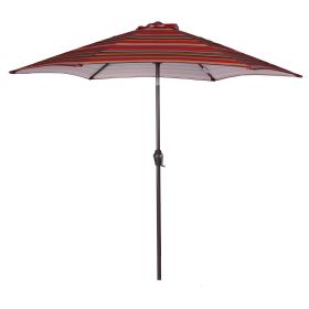 Outdoor Patio 8.6-Feet Market Table Umbrella with Push Button Tilt and Crank[Umbrella Base is not Included] (Color: Red)