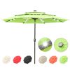 11Ft 3-Tiers 40LEDS Patio Umbrella Fruit Green