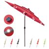 11Ft 3-Tiers 40LEDS Patio Umbrella Red