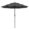 10Ft 3-Tiers Patio Umbrella Black