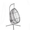 Outdoor Furniture, PE Rattan Hanging Swing Chair With Stand, Water-resistant Cushion