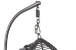 Outdoor Furniture, PE Rattan Hanging Swing Chair With Stand, Water-resistant Cushion