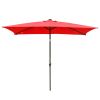 outdoor furniture 10x6.5ft Aluminum Patio Umbrella w/ 20 LEDs Red