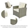 5 Piece Rattan Sectional Seating Group with Cushions and table, Patio Furniture Sets, Outdoor Wicker Sectional