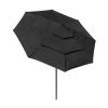 10Ft 3-Tiers Patio Umbrella Black