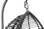 Outdoor Furniture, PE Rattan Hanging Swing Chair With Stand, Water-resistant Cushion