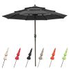 10Ft 3-Tiers Patio Umbrella Black